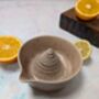 Handmade Ceramic Lemon Squeezer Pink Speckles, thumbnail 1 of 6