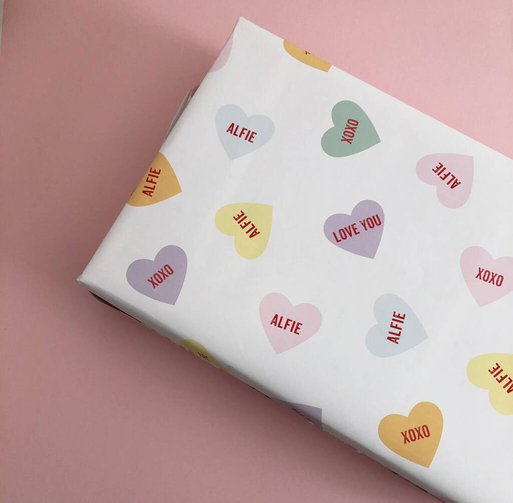 100 Sheets Valentine Tissue Paper - Pink Red White Love Heart Pattern For Gift Wrapping & Crafts
