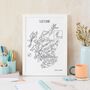 Hand Drawn Scotland Map Art Print, thumbnail 2 of 2