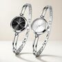 Silver Stainless Steel Metal White Dial Bracelet Watch, thumbnail 1 of 6