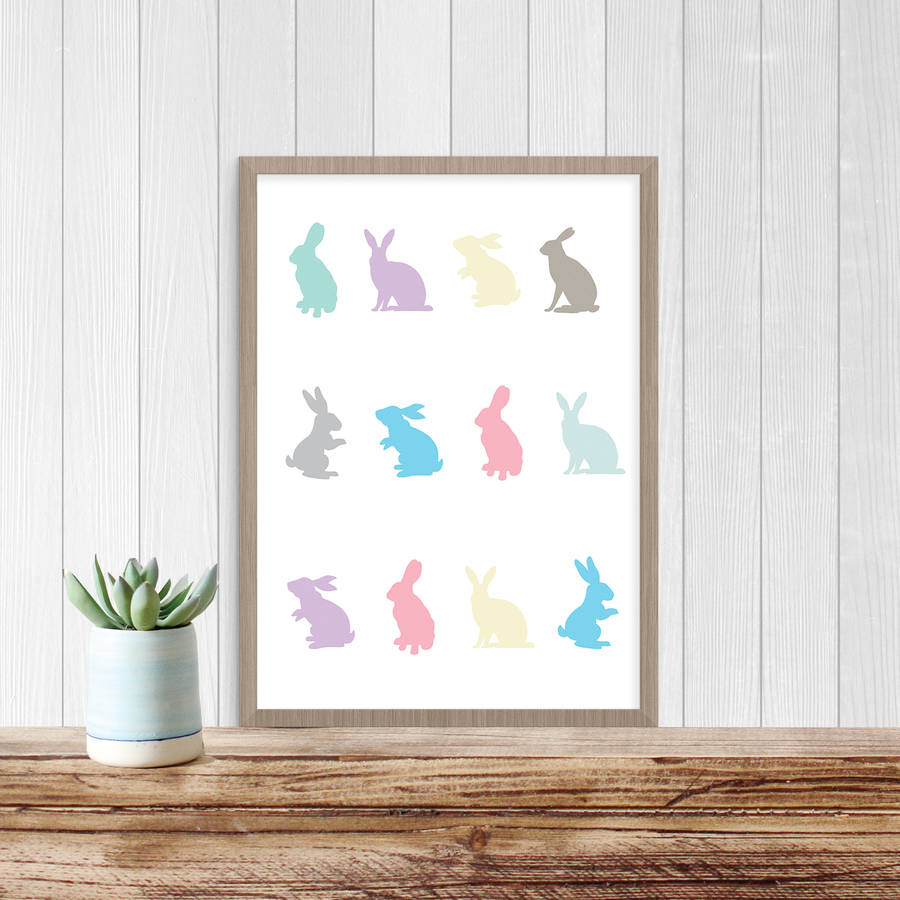 Pastel Bunny Rabbit Print By Copper & Grey | notonthehighstreet.com