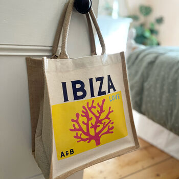Personalised Holiday Destination Jute Tote Bag, 9 of 9