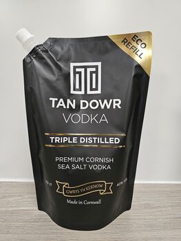 Tan Dowr Premium Cornish Sea Salt Vodka 70cl Eco Pouch, 2 of 4