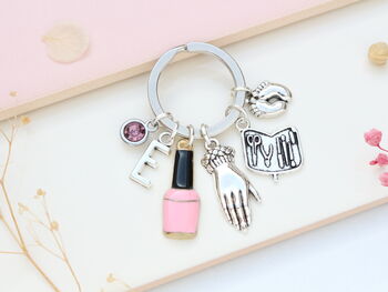 Nail Technician Personalised Keyring Nail Tech Thank You, 3 of 11