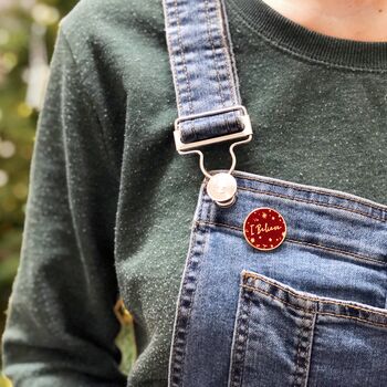 'I Believe' Red Enamel Pin Badge, 4 of 12