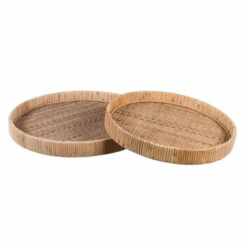 Round Rattan Trays Set Of Two, 2 of 2