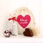 Personalised Red Heart Organic Gift Bag Set, thumbnail 2 of 4