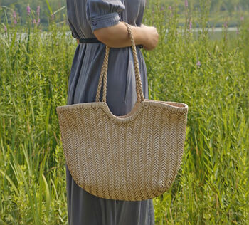 Beach Holiday Genuine Leather Tote Bag For Her, 3 of 12