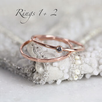 Grey Diamond And Rose Gold Stacking Rings Set, 7 of 11