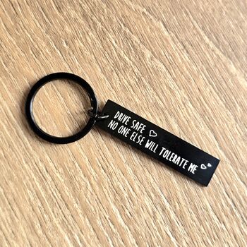 Drive Safe Funny Couples Black Keyring, 2 of 3