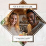 Our First Date Personalised Rock Photo Slate Dating Gift, thumbnail 3 of 6