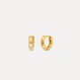 Gold Plated Micro Huggie Hammered Hoop Earring For Men, thumbnail 2 of 12