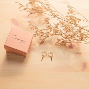 Modern Gold Hoop Earrings With Spike Charm, 5 of 7