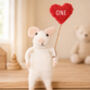 Felt Mouse With One Balloon, First Birthday, thumbnail 1 of 2
