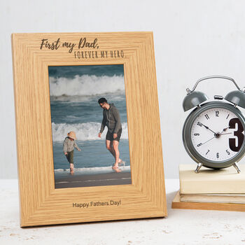Personalised Engraved 'Dad, My Hero' Photo Frame, 3 of 6