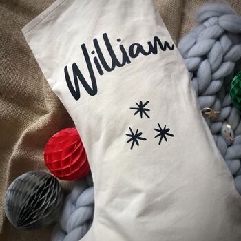 Personalised Name Christmas Star Stocking, 2 of 2