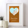 Personalised Copper Wedding Anniversary Map Print, thumbnail 1 of 2