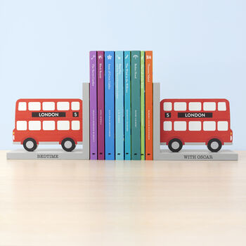 Personalised Kids London Bus Bookends, 8 of 9