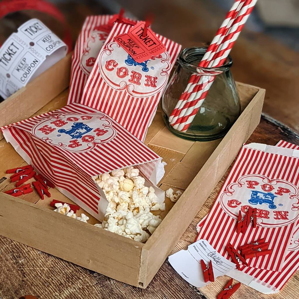 Vintage Themed Popcorn Party Box And Bags, 1 of 4