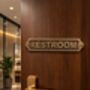 Custom Solid Brass Restroom Plaque With Antique Finish, thumbnail 4 of 7
