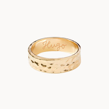 Personalised Hammered Band Ring, 4 of 5