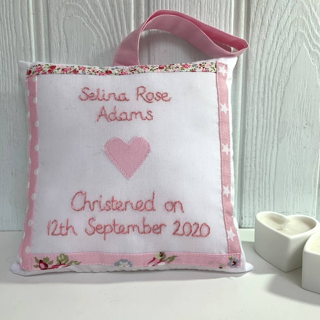 Personalised Pink Heart Christening Gift, 1 of 4