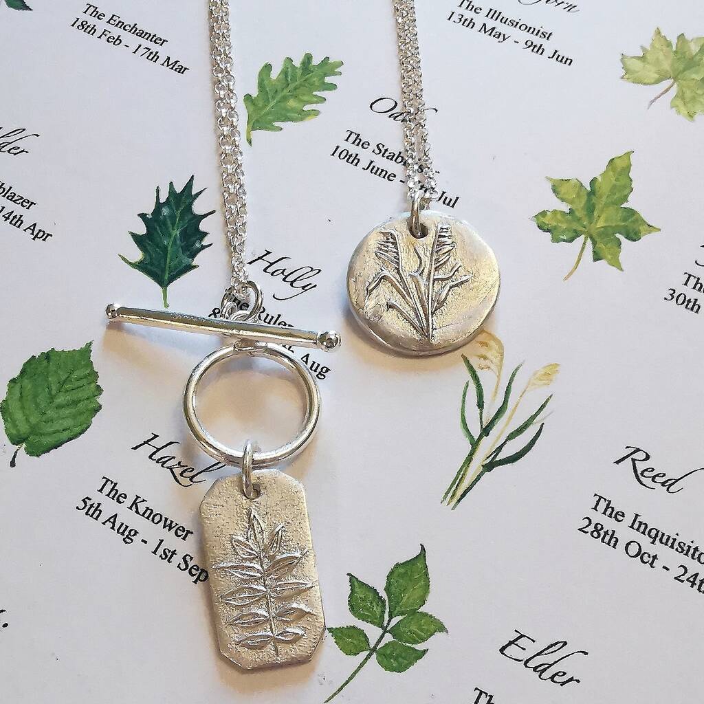 Tree Zodiac Necklaces, Leaf Duet