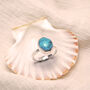 Turquoise Silver Ocean Boho Ring, thumbnail 8 of 9
