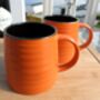 Set Of Two Reactive Glaze Brûlée In Pumpkin Orange And Chocolate Brown, thumbnail 8 of 9