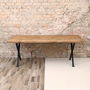 Battersea X Shaped Legs Industrial Oak Dining Table, thumbnail 2 of 7