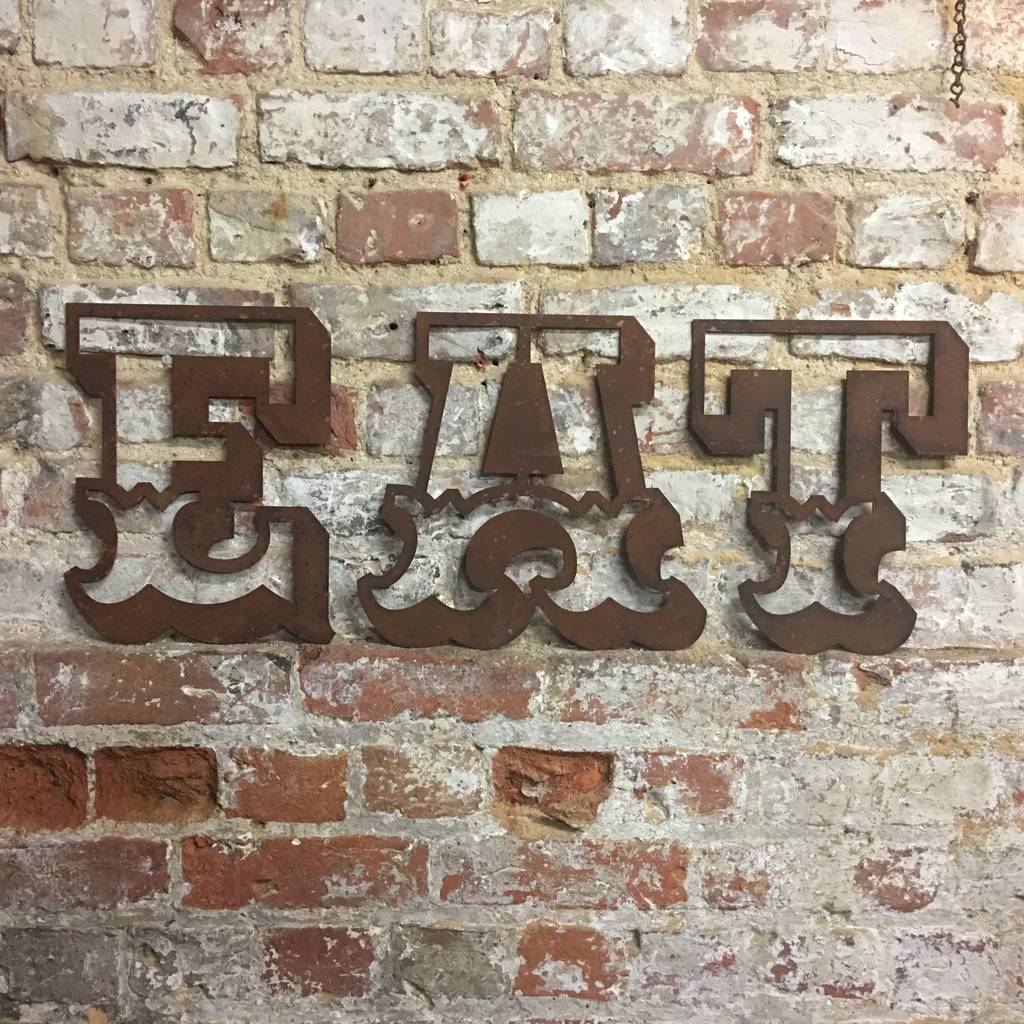 metal letter signs eat,bar or bbq by the rustic warehouse