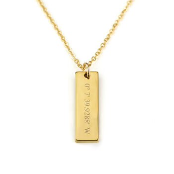 Gold Plated Coordinates Necklace, 2 of 4