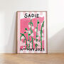 Personalised Striped Birth Flower New Baby Art Prints, thumbnail 6 of 12