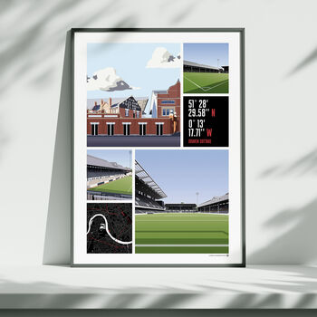 Fulham Fc Views Of Craven Cottage Poster, 4 of 7