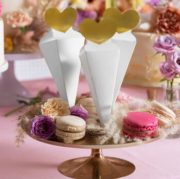 Gold Heart Cone Favour Boxes, 2 of 4