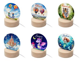 Personalised Kid's Round LED Night Light, 4 of 12