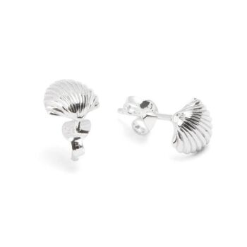 Abigail Sterling Silver Sea Shell Studs, 2 of 2