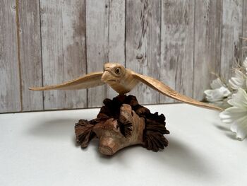 Hand Carved Wooden Soaring Eagle Sculpture Ornament, 10 of 12