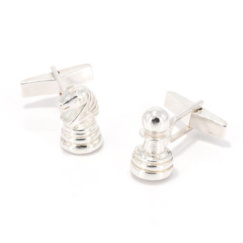 Chess Cufflinks In Solid Sterling Silver, 3 of 3