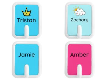 Personalised Kid's Colourful Coat Peg Hook, 2 of 6