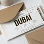Personalised Dubai Boarding Pass Holiday Reveal Voucher, thumbnail 4 of 9