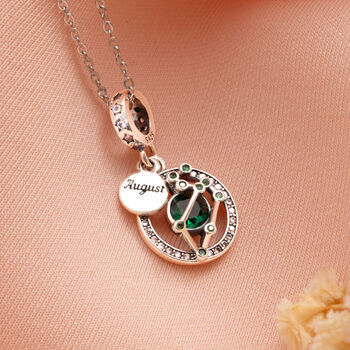 Leo Astrology Necklace August Birthstone Zodiac Gift, 2 of 6