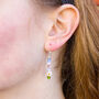 Blossom Beaded Dangly Drop Daisy Flower Earrings, thumbnail 2 of 4