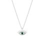 Emerald Eye Evil Eye Sterling Silver Necklace, thumbnail 4 of 4