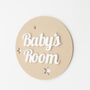 Baby’s Room Door Sign – Beige Round Plaque, thumbnail 3 of 4