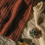 Autumnal Red Rib Knit Scarf, thumbnail 2 of 3
