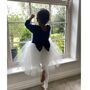 Navy Velvet Long Sleeve Tutu Dress, thumbnail 2 of 7