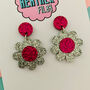 Daisy Flower Earrings, thumbnail 3 of 4