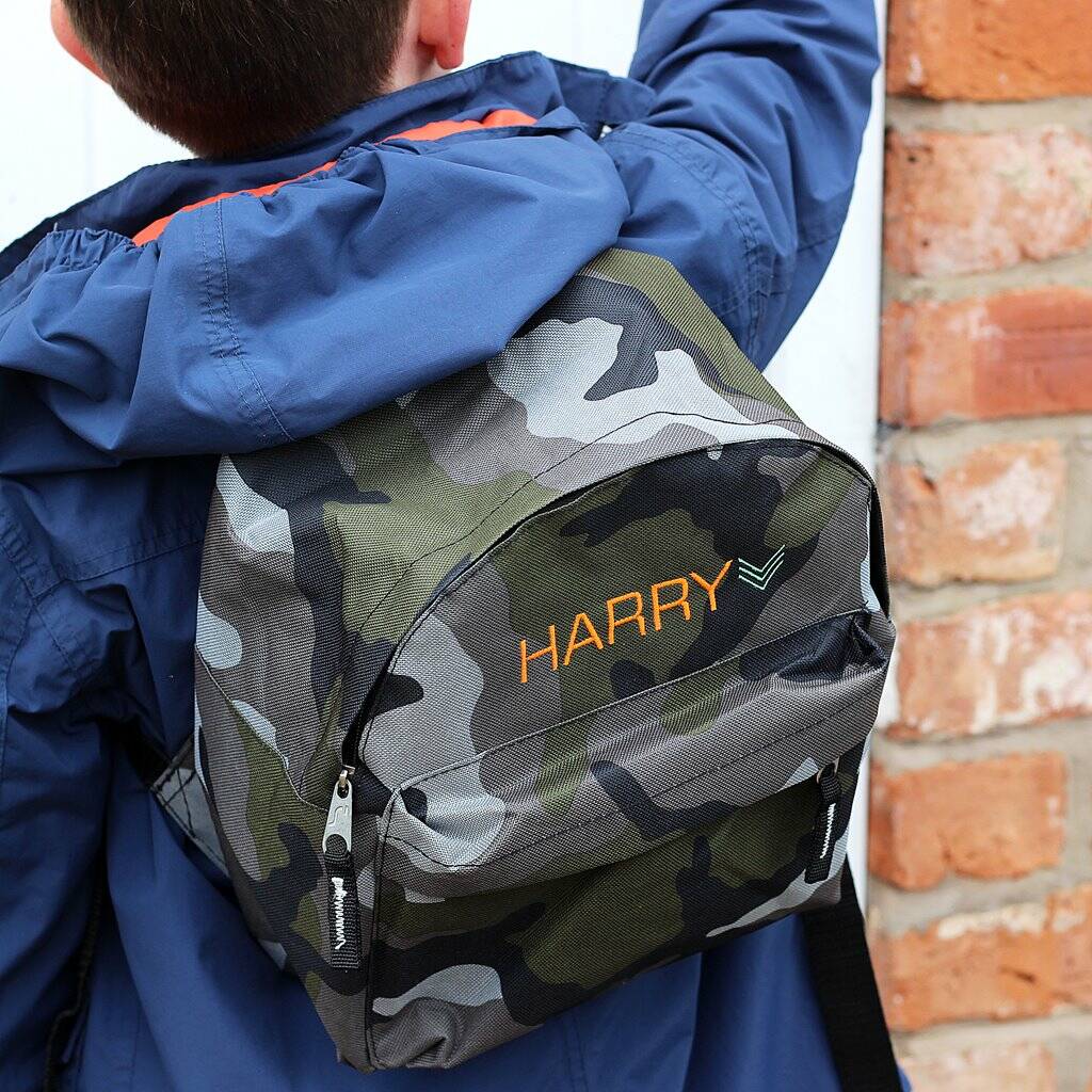 Kids Personalised Camouflage Backpack, 1 of 5