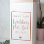 Personalised Rose Gold Glitter Card Post Box, thumbnail 1 of 2
